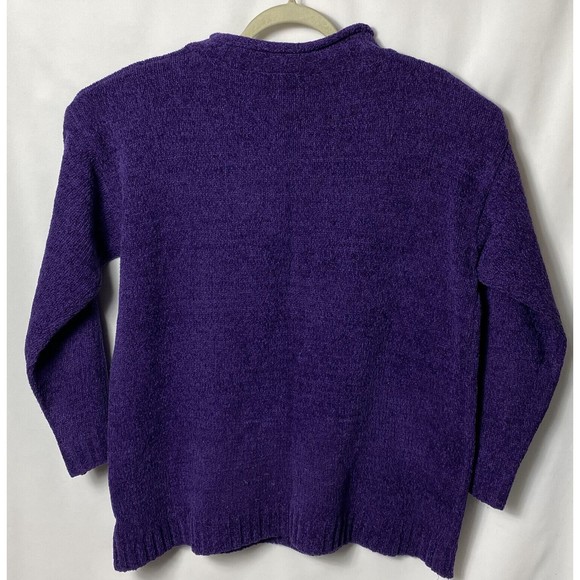 Classic Element Purple Cable Knit Sweater Size L - Picture 2 of 3